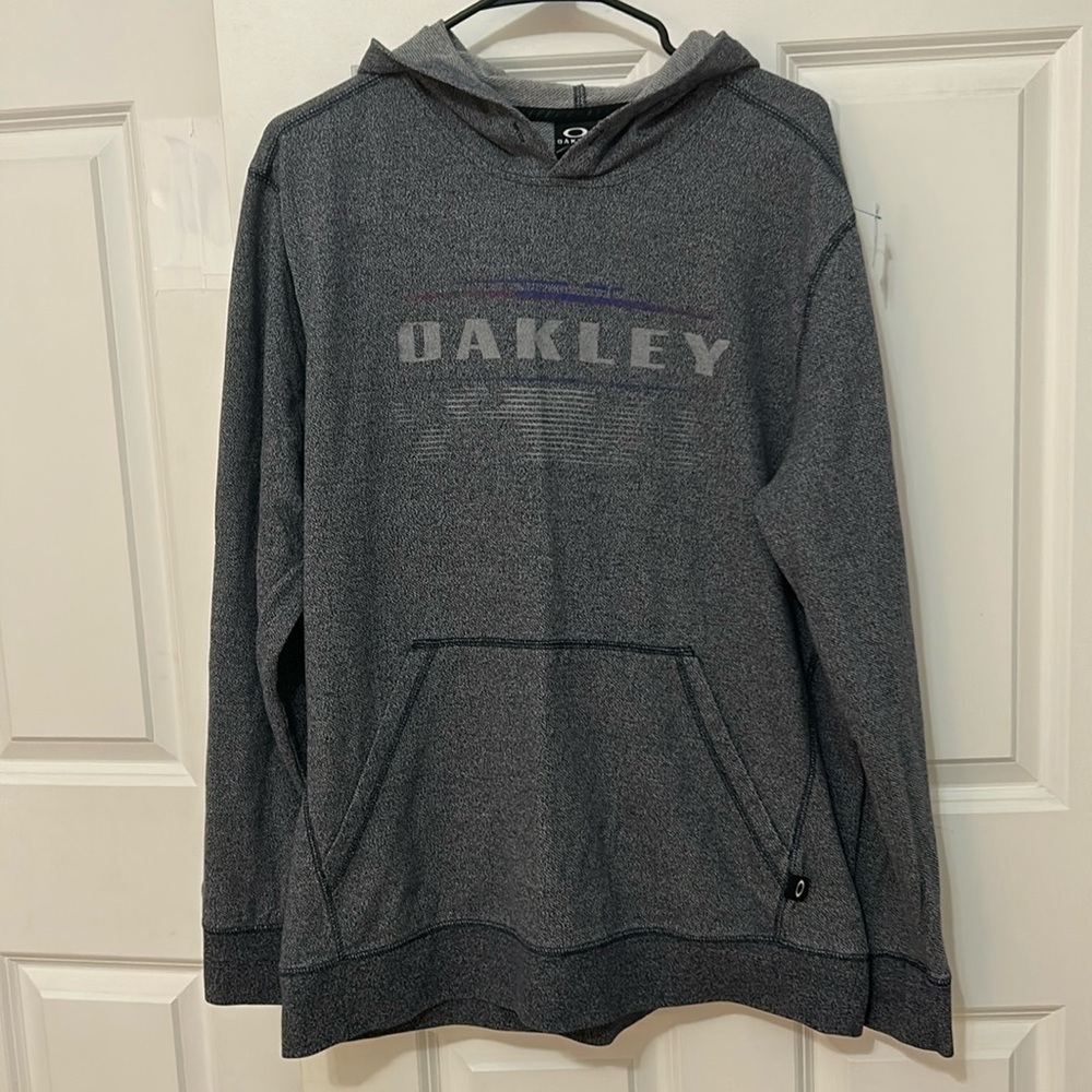 Oakley pullover hoodie Sweatshirt  size XL charcoal gray Lightweight Y2K